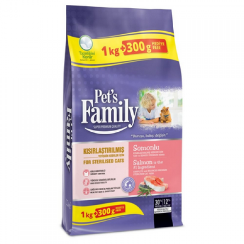 Pets Family Somonlu Kıs. Yet.kedi Maması 1000+300g