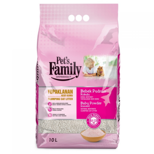 Pets Famıly Baby Powder İnce Bent. Kedi Kumu 10lt